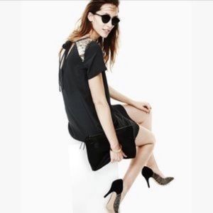 Madewell sequinned shoulder silk dress - Size 0